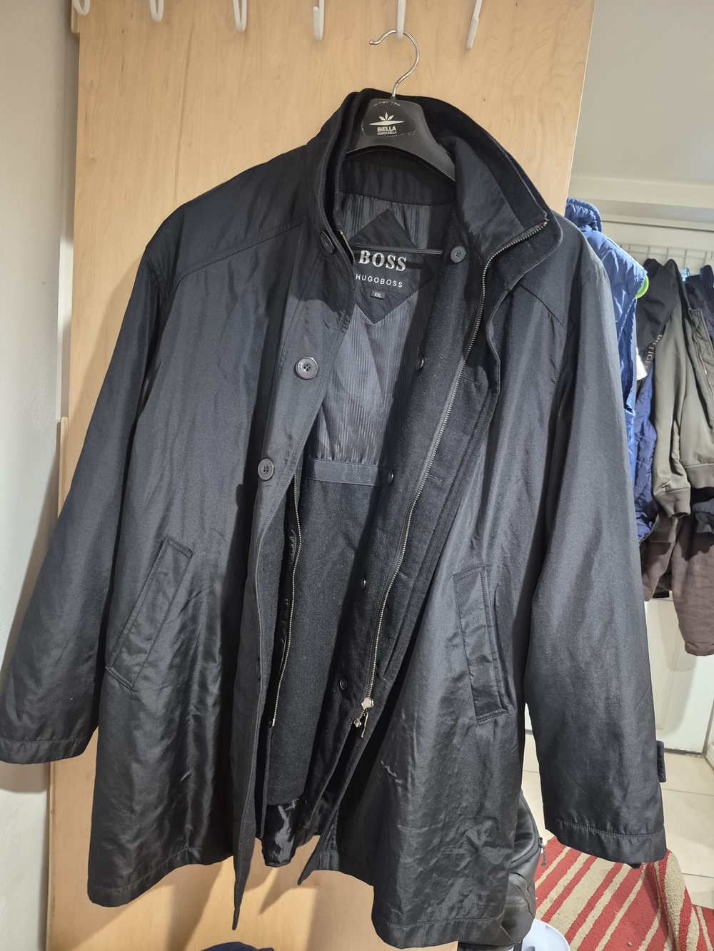 Hugo Boss Men's Black Overcoat